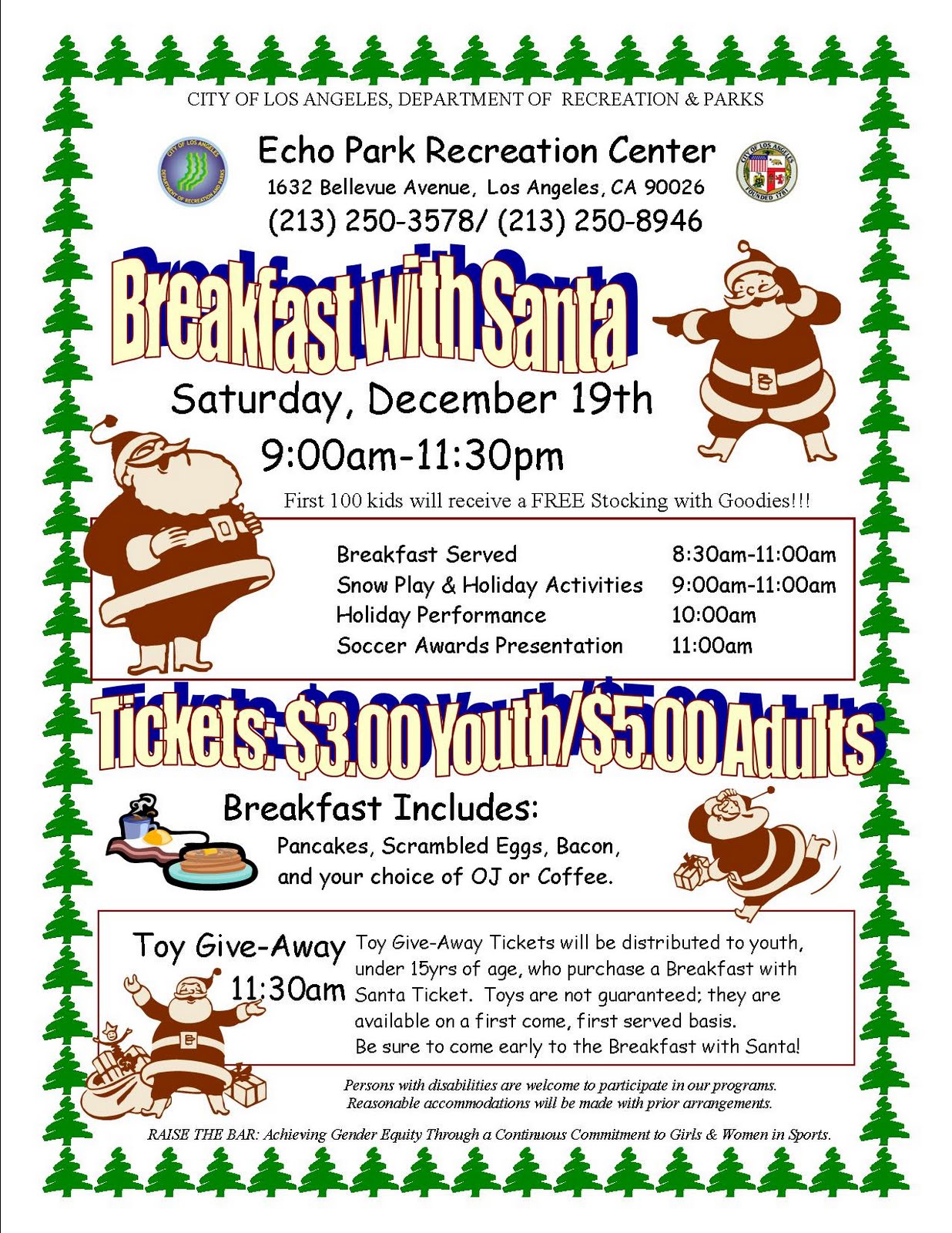 Breakfast with Santa 2009 Flyer